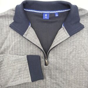 FootJoy 1857 Quarter Zip Pullover Mens Large Grey Herringbone Supima Cotton L